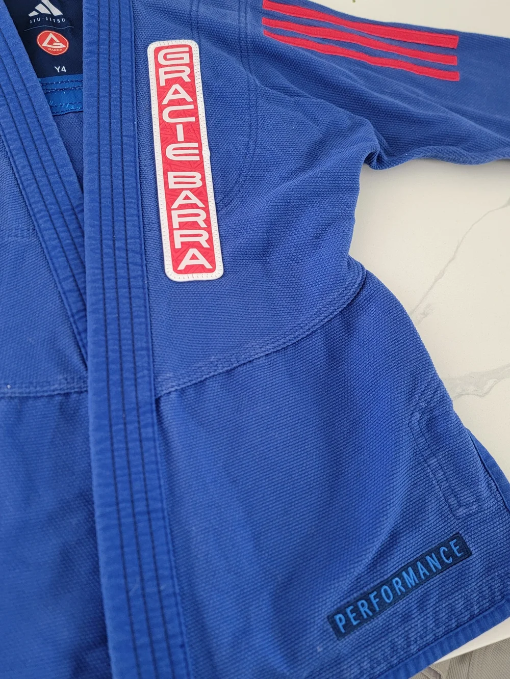 Gracie Barra Blue Kids Jiu-Jitsu Gi Adidas Competition Y4